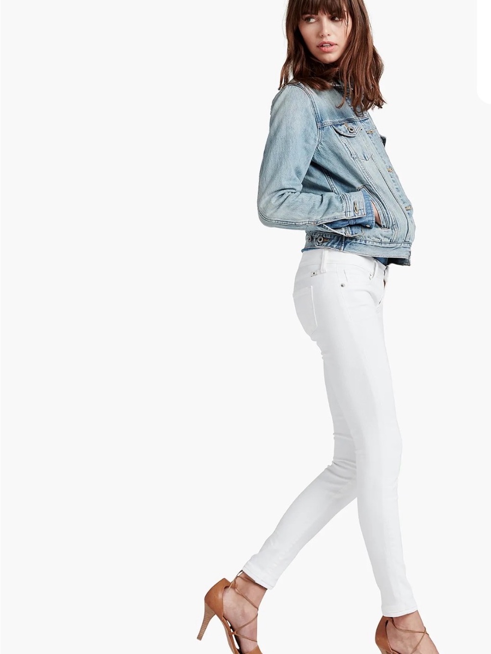Lucky Brand Women’s Size 6 White Charlie Skinny Jeans Low Rise